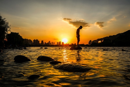 剪影-色彩-落日-风景-夕阳 图片素材