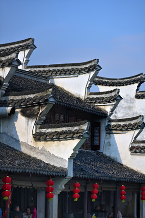 我要上封面-古镇-建筑-屋檐-灯笼 图片素材