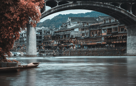像素蜂蜜首发-水乡-桥-古建筑-凤凰古城 图片素材