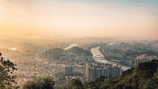 摄影-颜色-晨光-山色-城市风光 图片素材