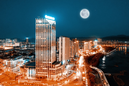吉林市-尘世烟火-城市风光-夜景-城市 图片素材