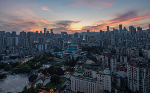 落日-黄昏-立体城市-haida滤镜签约-重庆 图片素材