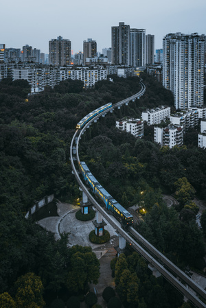 夜色-夜景-蓝调-重庆-山城 图片素材