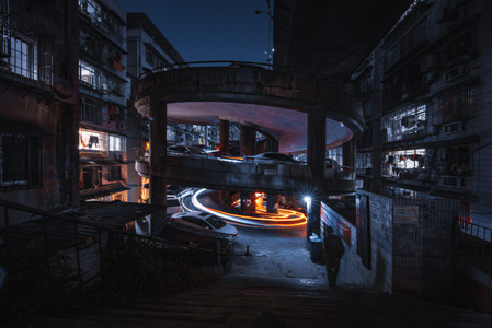 夜景-立体交通-街头-山城-建筑 图片素材