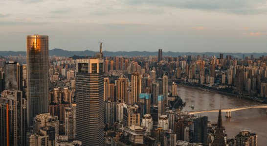 夏天-清晨-天际线-城市风光-渝中 图片素材