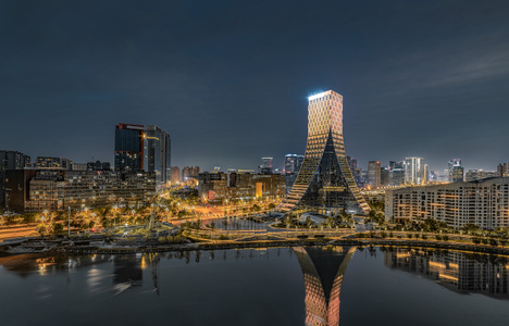 欧洲中心-成都-夜景-城市-金融 图片素材