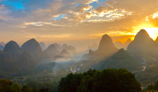桂林市-沿途风光-自然-风光-风景 图片素材