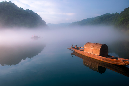 haida滤镜签约-光影-山水-雾-中国风 图片素材