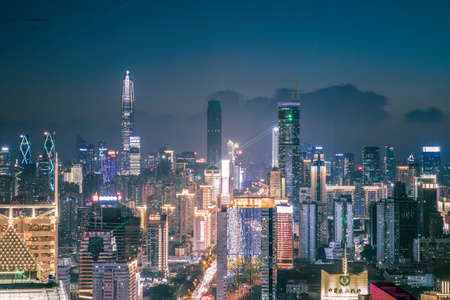 深圳-特区-夜景-中心区-现代 图片素材