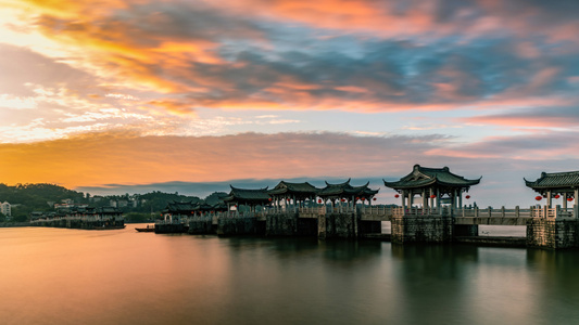 早晨-天空-潮州-朝霞-建筑 图片素材