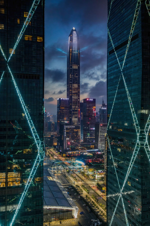 特区-夜景-城市-深圳-平安金融大厦 图片素材