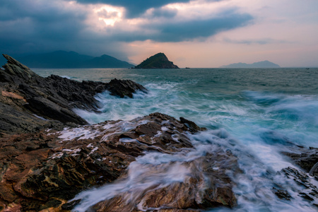 大海-礁石-浪-岛-自然 图片素材