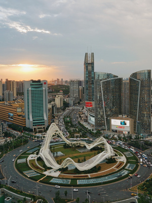 索尼-武汉-风景-日落-光谷 图片素材