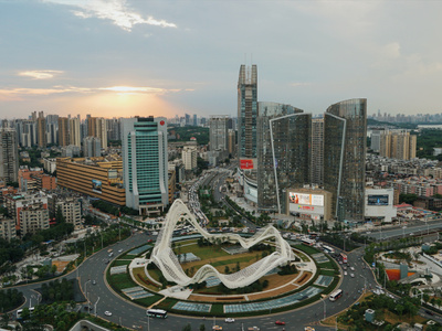 索尼-武汉-风景-日落-光谷 图片素材