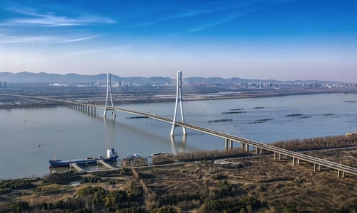 城市风光-江-江流-江面-长江三桥 图片素材