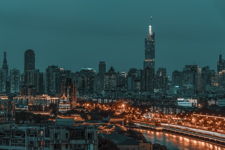 夜色-南京市-城市风光-城市-夜景 图片素材