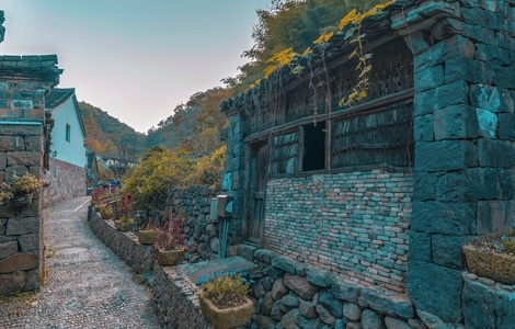 有趣的瞬间-你好秋天-看你的城市-柿林村-房屋 图片素材