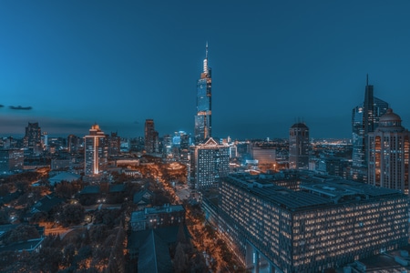 夜色-城市风光-城市色彩-南京市-城市 图片素材