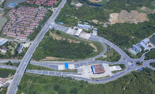 镇江市-随拍-航拍-道路-马路 图片素材