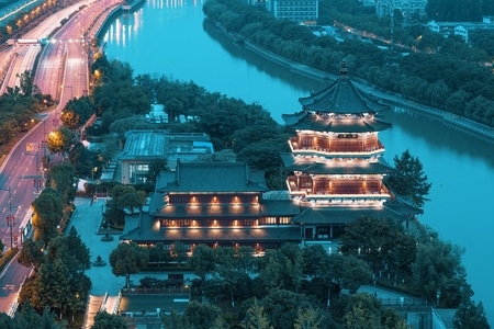 看你的城市-你好秋天-有趣的瞬间-金陵风光-赏心亭 图片素材