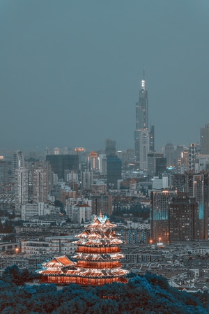 南京市-城市风光-城市色彩-建筑-房屋 图片素材