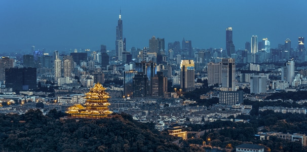 城市色彩-城市风光-夜色-南京市-城市 图片素材