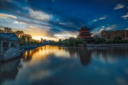 70周年城市-70周年风光-风光-旅行-水面 图片素材