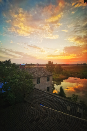 南京市-色彩-自然-日落-风景 图片素材