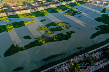 成都市-你好七月-haida滤镜签约-航拍-西江河畔 图片素材