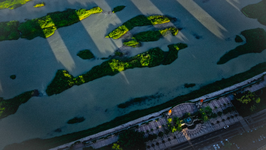 成都市-你好七月-haida滤镜签约-航拍-西江河畔 图片素材