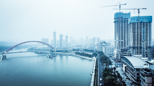 武汉市-街道-长江-雾霾-雾 图片素材