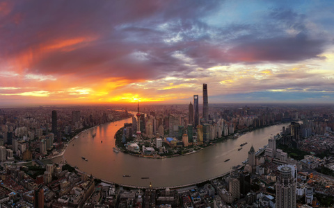看你的城市-尘世烟火-上海市-城市天际线-蓝调世界 图片素材