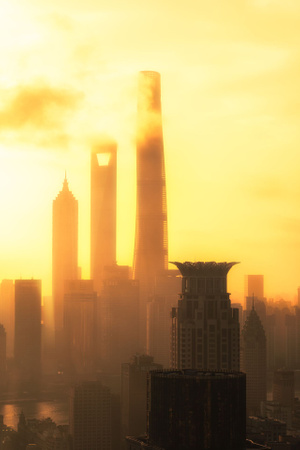 看你的城市-尘世烟火-上海市-城市天际线-蓝调世界 图片素材