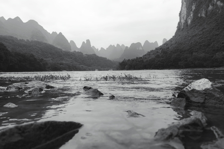 桂林市-旅游目的地-阳朔-山水-手机摄影 图片素材