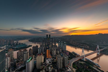 haida滤镜签约-山城-城市-楼房-高楼 图片素材