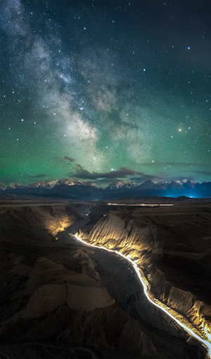 索尼-风光-星空-神秘-安集海大峡谷 图片素材