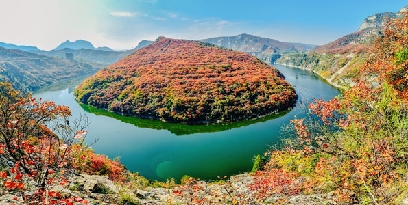 秋色-红叶-太行山-丹河-风景 图片素材