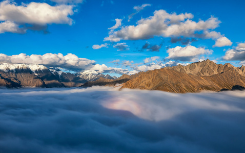 光照-成都-川西-雪山-光影 图片素材