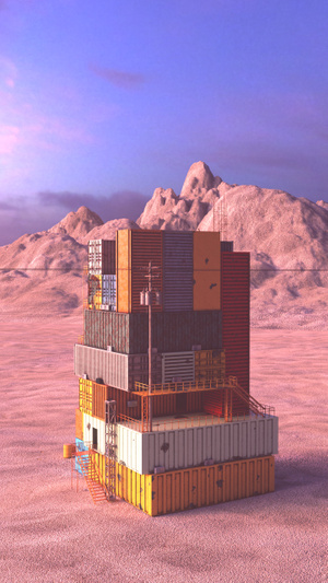 concept-octane-c4d-集装箱-山 图片素材