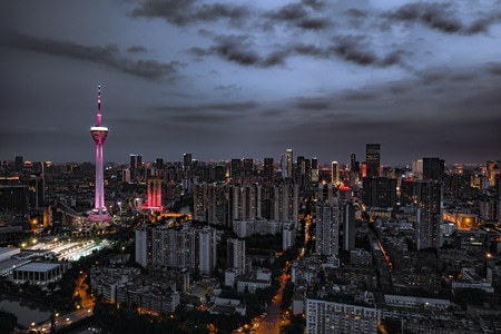 夜景-建筑-城市-光路-希望 图片素材