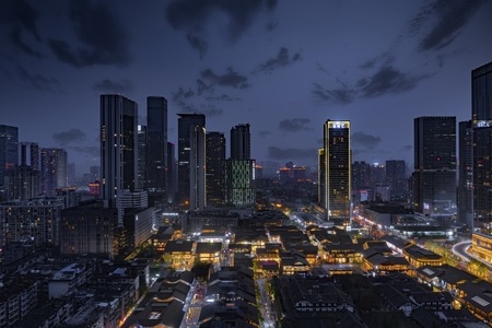 成都-天空-夜景-城市风光-城市 图片素材