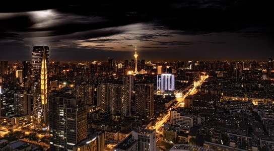 夜景-城市-建筑-路-都市风景 图片素材