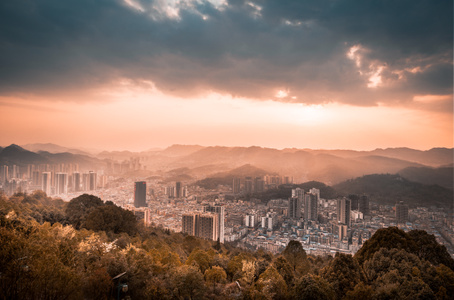 haida滤镜签约-建筑-蓝调世界-贵阳市-航拍 图片素材