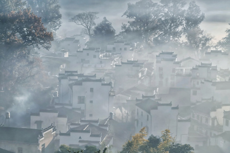 上饶市-水墨风-沿途风光-城市色彩-我要上封面 图片素材