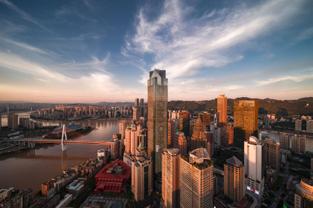 重庆-渝中区-渝中半岛-解放碑-wfc 图片素材