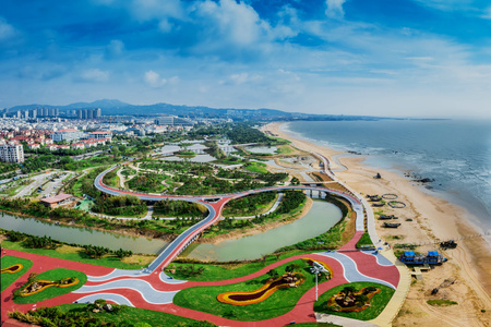 日照市-运动-骑行-城市风光-城市 图片素材