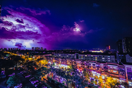 蓝调世界-城市夜景-如果云知道-简约之美-我要上封面 图片素材