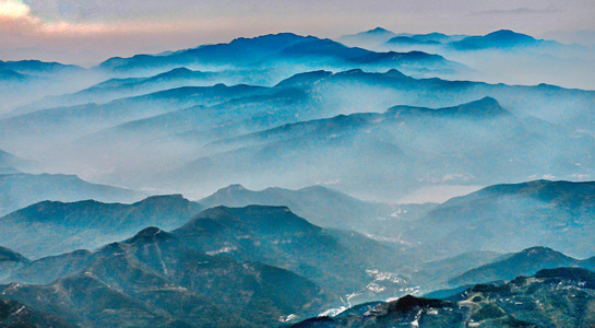 水墨风-山东-济南-蓝色-风景 图片素材