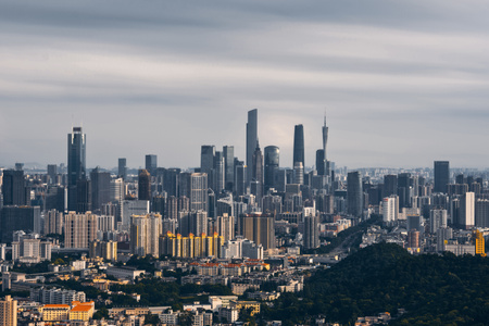 白云山-斜阳-黄昏-夕暮-cbd 图片素材