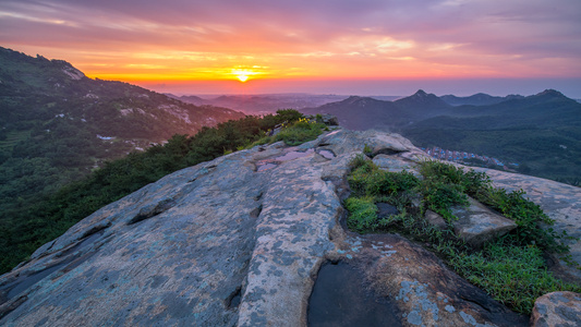 日照-风光-朝霞-日出-丝山 图片素材